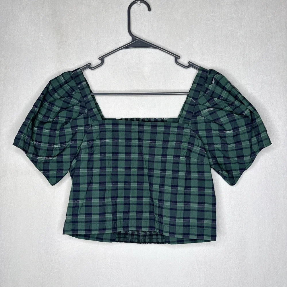Madewell Plaid Puff Sleeve Hopewell Blouse‎